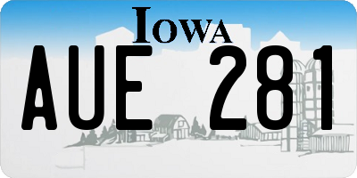 IA license plate AUE281