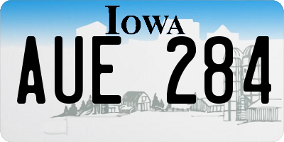IA license plate AUE284
