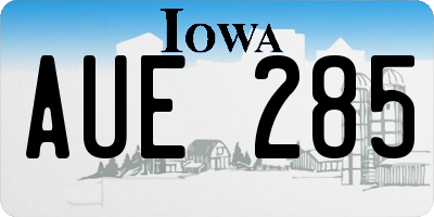 IA license plate AUE285