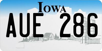 IA license plate AUE286