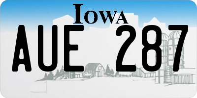 IA license plate AUE287