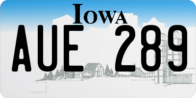 IA license plate AUE289