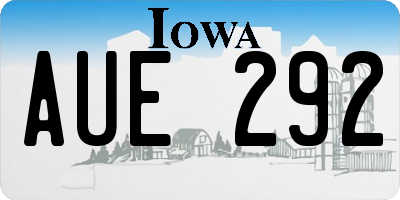 IA license plate AUE292