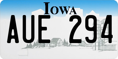 IA license plate AUE294