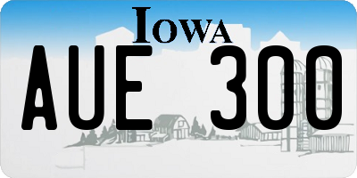 IA license plate AUE300