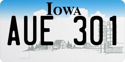 IA license plate AUE301