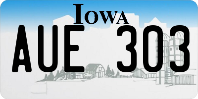 IA license plate AUE303