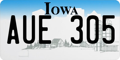 IA license plate AUE305