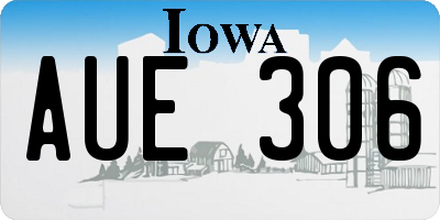 IA license plate AUE306