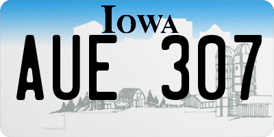 IA license plate AUE307