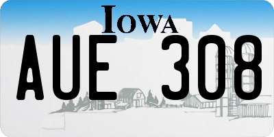 IA license plate AUE308