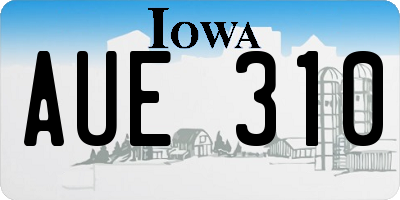 IA license plate AUE310