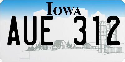 IA license plate AUE312
