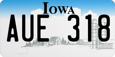 IA license plate AUE318