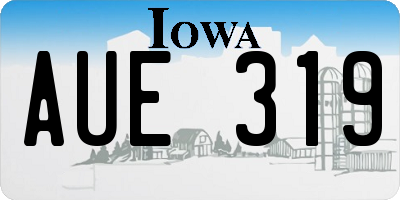 IA license plate AUE319