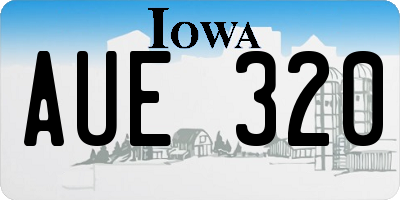 IA license plate AUE320