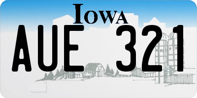 IA license plate AUE321