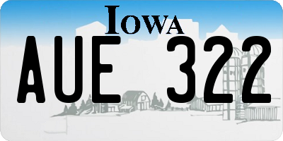 IA license plate AUE322