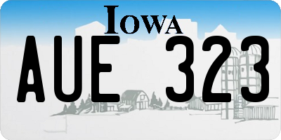 IA license plate AUE323