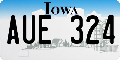 IA license plate AUE324