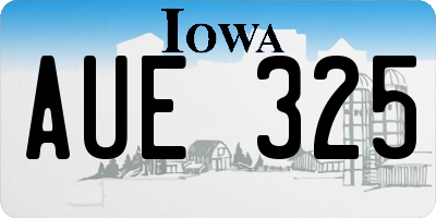 IA license plate AUE325