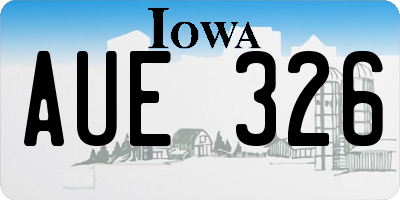 IA license plate AUE326