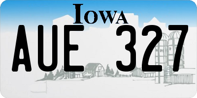 IA license plate AUE327