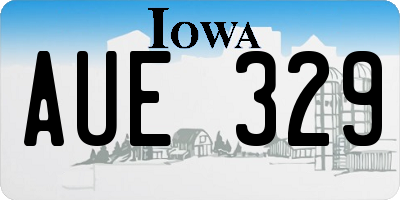 IA license plate AUE329