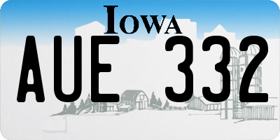 IA license plate AUE332