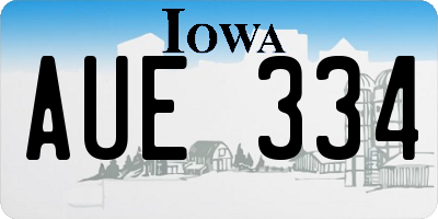IA license plate AUE334