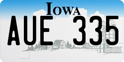 IA license plate AUE335