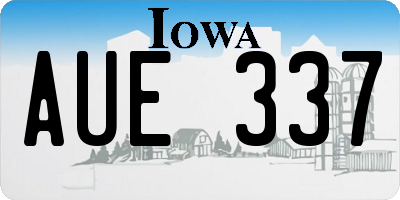 IA license plate AUE337