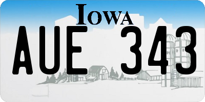 IA license plate AUE343