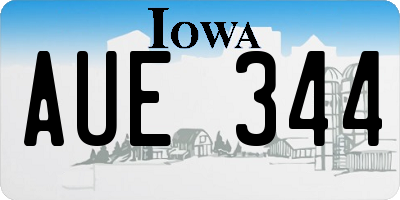 IA license plate AUE344