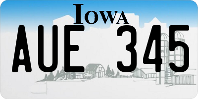 IA license plate AUE345