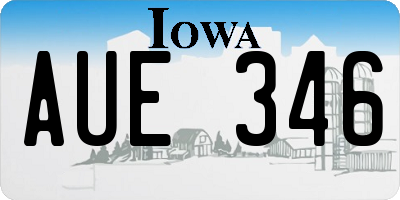 IA license plate AUE346