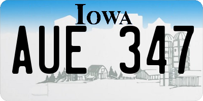IA license plate AUE347