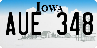 IA license plate AUE348