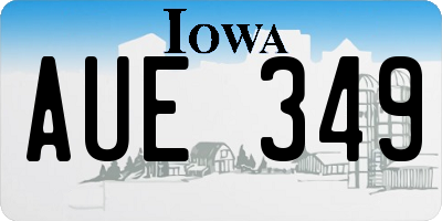 IA license plate AUE349