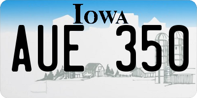 IA license plate AUE350
