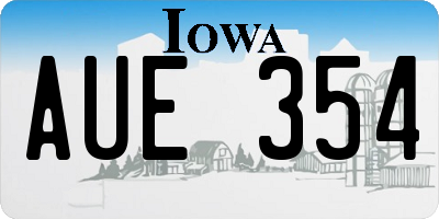 IA license plate AUE354