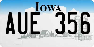 IA license plate AUE356