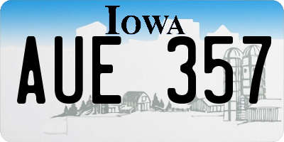 IA license plate AUE357
