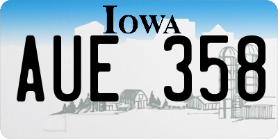 IA license plate AUE358