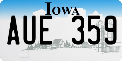 IA license plate AUE359
