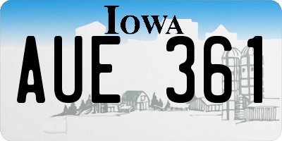 IA license plate AUE361