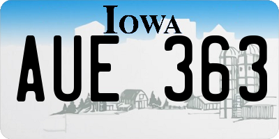 IA license plate AUE363