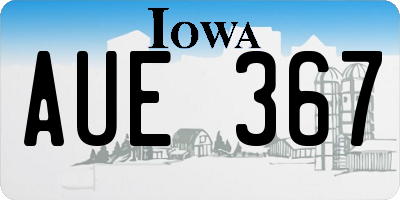 IA license plate AUE367