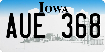 IA license plate AUE368