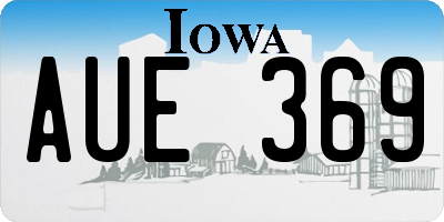 IA license plate AUE369